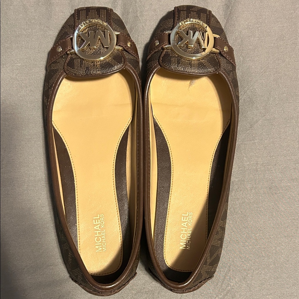 Michael Kors Women's Brown MK Logo Ballet Flats